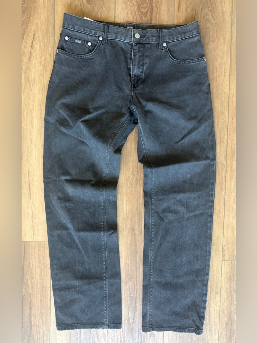 Hugo Boss Maine Regular Fit Super Stretch Denim Jeans Black Mens 32 x 30